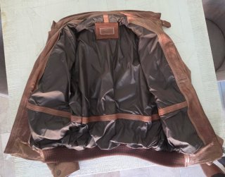 Chaqueta Cuero piel Massimo Dutti Marrón