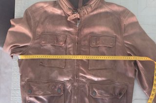 Chaqueta Cuero piel Massimo Dutti Marrón