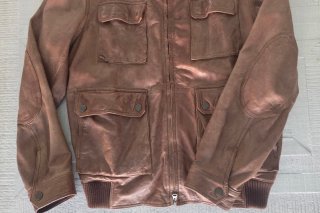 Chaqueta Cuero piel Massimo Dutti Marrón