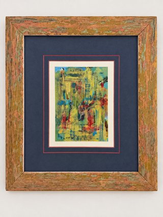 Pintura abstracta con marco artesanal