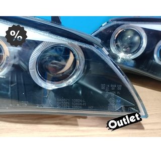 OL FAROS XENON BMW E60 E61 07-10 OJOS ANGEL NEGRO CLARO R026