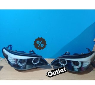 OL FAROS XENON BMW E60 E61 07-10 OJOS ANGEL NEGRO CLARO R026