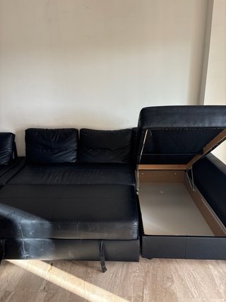 Sofá Cama Chaiselongue Ikea Negro
