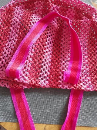 Bolso de Crochet Blissim rosa y rojo