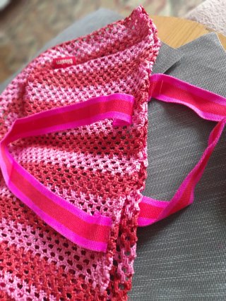 Bolso de Crochet Blissim rosa y rojo