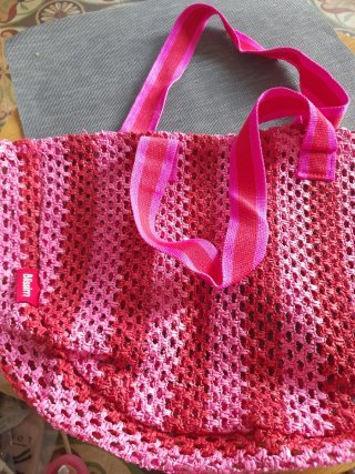 Bolso de Crochet Blissim rosa y rojo