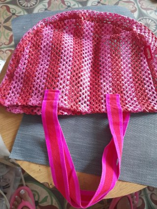Bolso de Crochet Blissim rosa y rojo