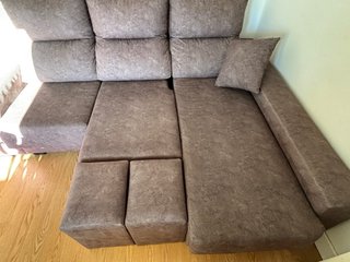 Sofá modular gris oscuro tela