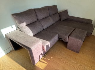Sofá modular gris oscuro tela