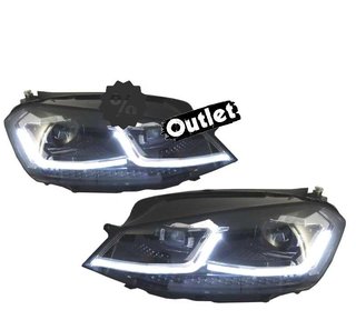 OL FAROS VOLKSWAGEN VW GOLF 7 12-17 DRL DINAMICOS NEGROS LOO