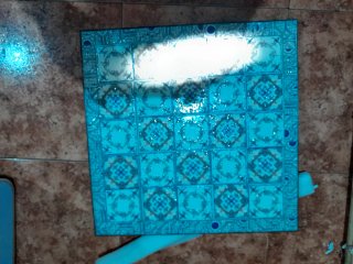 Mesa de mosaico cerámico azul