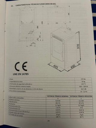 Estufa Pellet NetFlame 9,5kW MX5