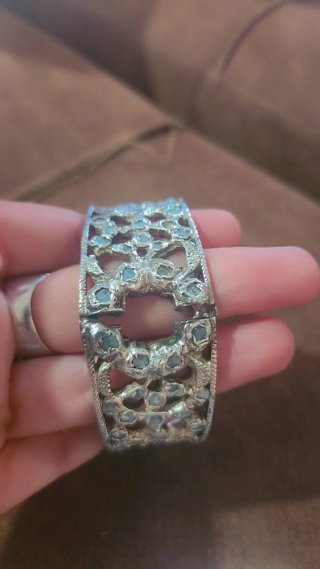 Pulsera Rosa Diamante y Plata