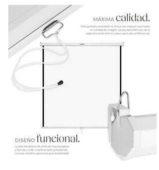 Pantalla Proyector Tectake Enrollable Retráctil