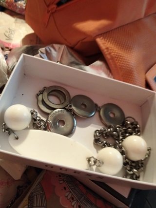 Collar Bimba y Lola original plata y blanco