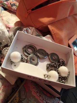 Collar Bimba y Lola original plata y blanco
