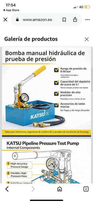 Bomba manual hidráulica de presión KATSU