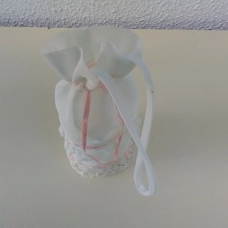 Bolsa Limosnera Comunión Blanca y Rosa