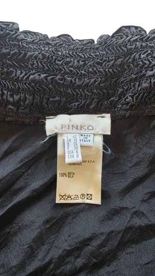 Pinko Top Seta Nero Vintage Y2K Elegante