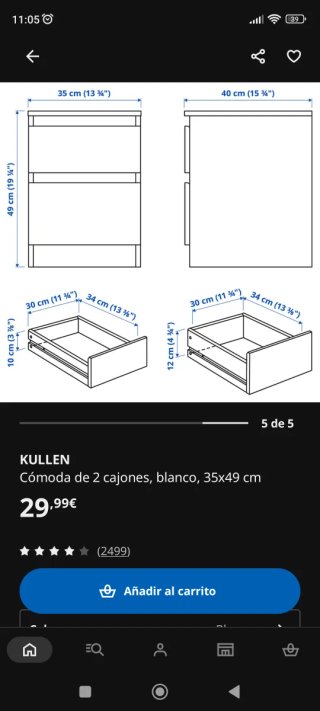 Mesita de noche Ikea blanca