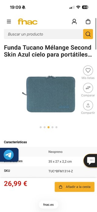 Funda portátil Tucano color azul