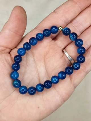 Pulsera elástica ágata azul