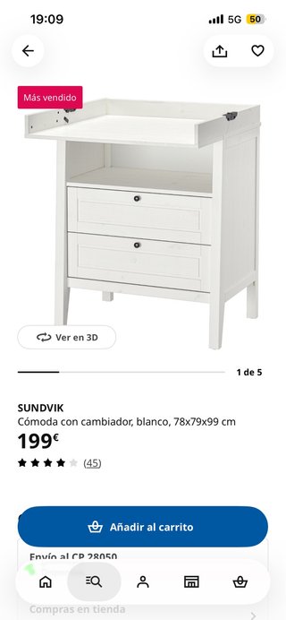 Cambiador SUNDVIK blanco IKEA Precio Negociable