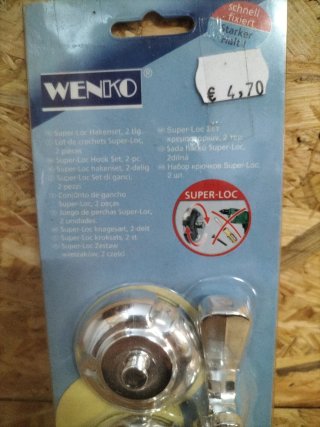 Wenko Set 2 Ganchos Super-Loc