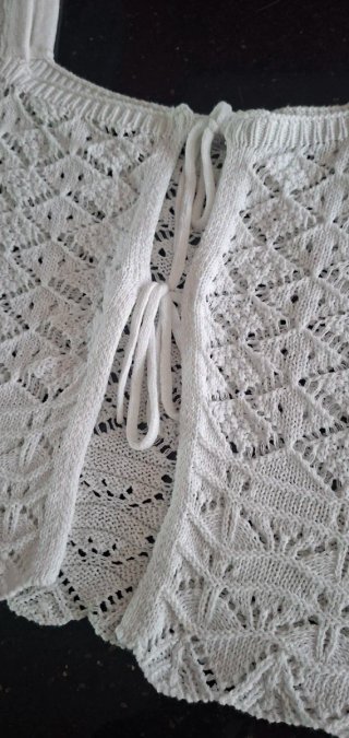 Chaqueta de punto blanca