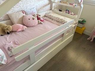 Cama nido BAINBA Casita Blanca Tejado 90x190