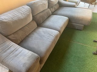 Sofá Chaise Longue Extraíble Gris/Beige