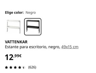 Estante Escritorio VATTENKAR Ikea Negro
