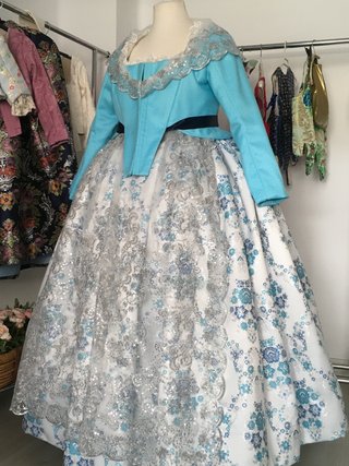 Traje de Fallera Adulta Dorado y Blanco