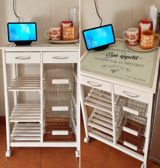Carrito Auxiliar Cocina con Cestas Metálicas