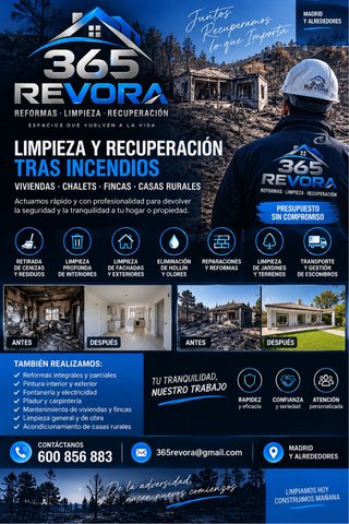 LIMPIEZA DE FINCAS, CHALETS Y CASAS AFECTADAS