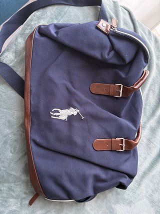 Bolsa de viaje Polo Ralph Lauren azul y marrón