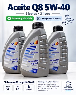 Aceite Q8 Formula M Long Life 5W-40 (3L)