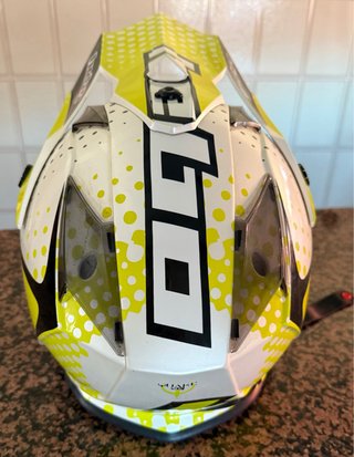 Casco Motocross Hebo Amarillo y Blanco