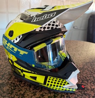 Casco Motocross Hebo Amarillo y Blanco