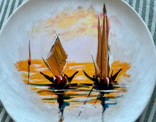 Plato decorativo pintado a mano