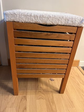 Banqueta Almacenaje Baño Madera