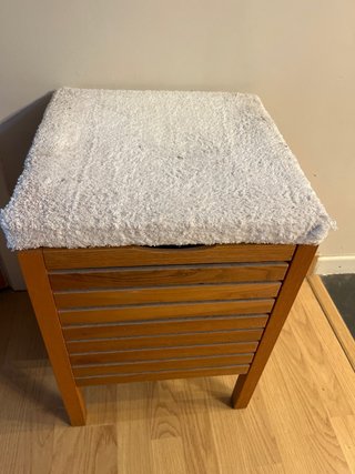 Banqueta Almacenaje Baño Madera