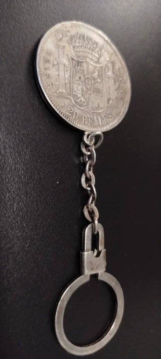 Llavero Moneda Plata 20 Reales