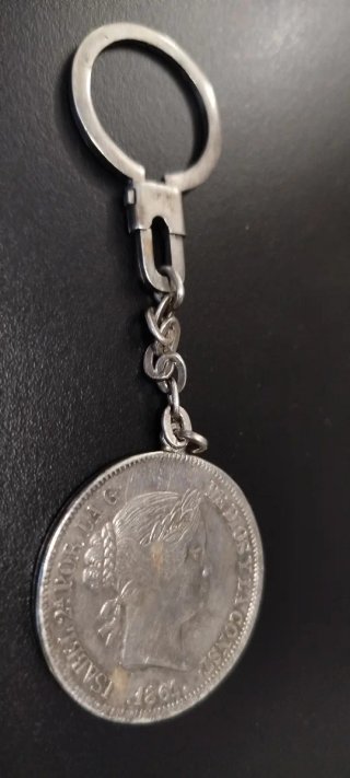 Llavero Moneda Plata 20 Reales
