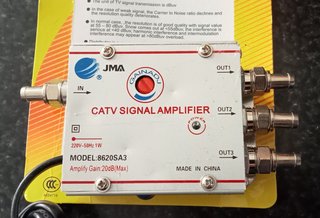 Amplificador Sinal TV CATV JMA 20dB 3 Saídas