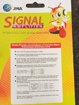 Amplificador Sinal TV CATV JMA 20dB 3 Saídas