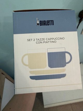 Set 2 Tazze Cappuccino Bialetti con Piattino