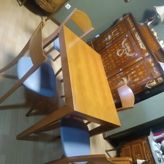 Mesa madera maciza 1 metro recogida, 1,60 abierta,