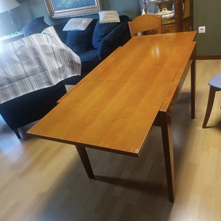 Mesa madera maciza 1 metro recogida, 1,60 abierta,