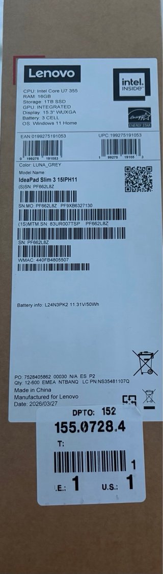 Ordenador portátil Lenovo gris